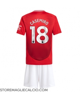 Manchester United Casemiro #18 Maglia Gara Casa Repliche 2024-25 Bambino Maniche Corte